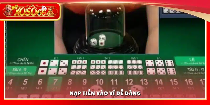 Quy trình nạp tiền vào ví cực kỳ đơn giản